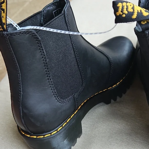 Dr. Martens Black Chelsea Boots with Yellow Accents - Picture 8 of 10
